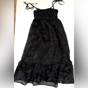 Sleeveless Black Dress - wild fable XS NWT - Lined, Black Ruffle, Recycled Poly